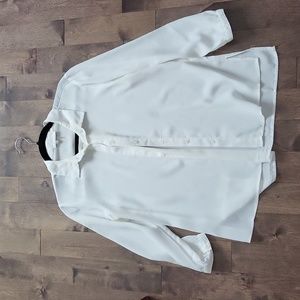 Blouse white cream shirt classic sioni medium